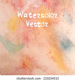 Abstract bright rainbow color watercolor background vector eps 8 