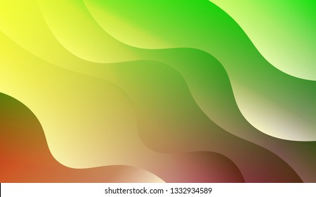 Abstract and bright realistic background with stylish smooth gradient colors. Flow wave shapes composition. Background for Wallpaper, Web Design, Brochure, Visit Card. Vector wave pattern.