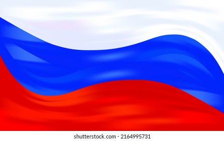 Resumen del fondo de la ola del degradado blanco azul brillante. Bandera nacional de Rusia. ondeando la bandera rusa. Fondo digital. Ilustración vectorial. Cartel. Cartel. Plantilla. Volante. Copiar espacio. Tricolor.