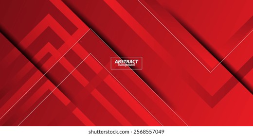 Abstract bright red gradient background with rectangle and line pattern. Abstract simple background for banner, flyer, presentation design and business card. Vector Eps10