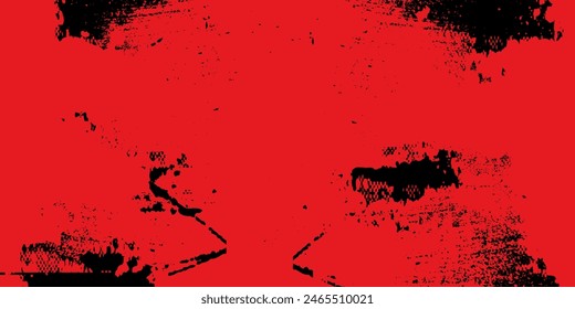 Abstract Bright Red Grunge Texture In Black Background