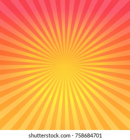 Abstract bright Red Orange gradient rays background. Vector EPS 10 cmyk
