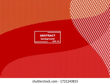 Abstract bright red and white background design with transparent triangles, dots and lines in modern style