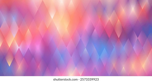 Abstract bright rhomb background. Rhombus bg. Pastel purple pink poster design. Geometric shape art decoration. Gradient tile texture. Mosaic pattern cover. Vector Illustration, EPS 10.