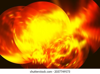 Abstract bright shimmer background with hot shining spheres on black backdrop. Shimmering vector graphic pattern