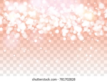 Abstract bright shine background with free place for text and object . light  bokeh on transparent background. Vector illustration