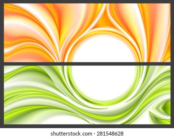 Abstract bright smooth waves pattern. Vector banners design