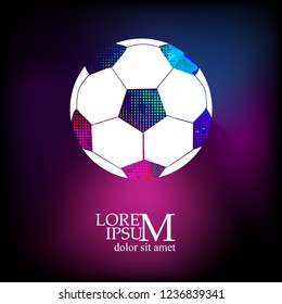 Abstract bright soccer ball. Vector