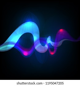 Abstract bright sound wave. Vector element for design.