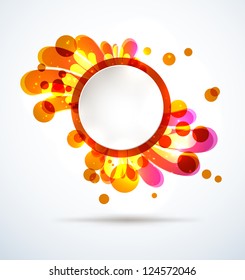 Abstract bright splash with a round placeholder. EPS10 vector.
