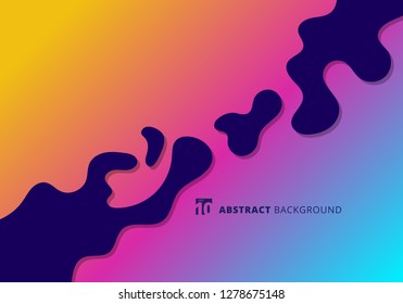 Abstract bright splashes in minimal flat style. Modern wavy shapes background with copy space. Vector illustration