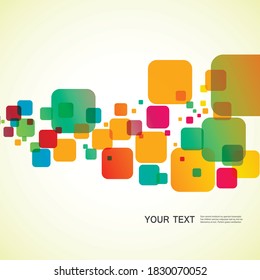 abstract bright squares on a white background