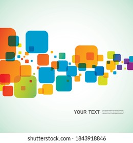 abstract bright squares on a white background