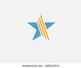 Icono de logotipo de estrella brillante abstracto con rayas para su empresa