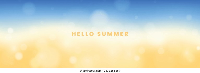 Resumo fundo brilhante do verão. Design de modelo de gradiente desfocado. Conceito de verão. Ilustração vetorial