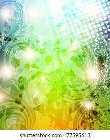 Abstract bright summer floral background with flowers for design. eps 10.