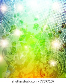 Abstract bright summer floral background with flowers for design. eps 10.