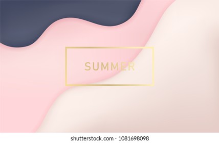 Abstract and bright summer realistic liquid background with stylish gradient colors. Colorful flow shapes composition. Trendy gradients colors. Eps10 vector.