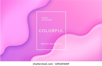 Abstract and bright summer realistic liquid background with stylish smooth gradient colors. Colorful flow wave shapes composition. Trendy futuristic wavy backdrop. Eps10 editable vector.