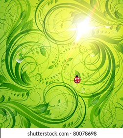 Resumen verano brillante o verano vectorial de fondo floral con flores, pájaro y sol. 10.