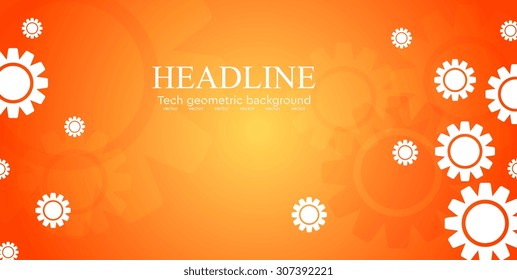 Resumen del diseño de banners tecnológicos brillantes con engranajes. Fondo de la ilustración del vector