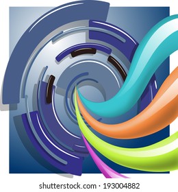Abstract bright technology circles vector background