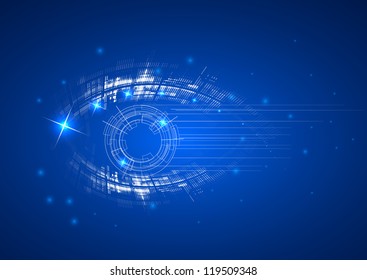 Abstract bright technology dynamic eye fade background