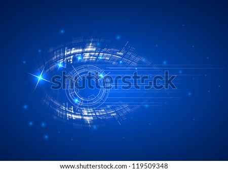 Abstract bright technology dynamic eye fade background