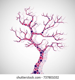 abstract bright tree of molecules on a light background.