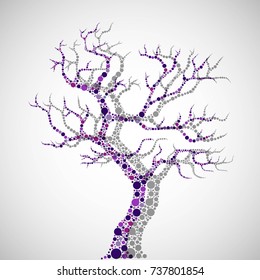 abstract bright tree of molecules on a light background.