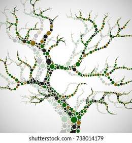 abstract bright tree of molecules on a light background.