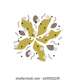 Abstract bright trendy floral pattern for fabric and paper, vector illustration isolated on white background.
