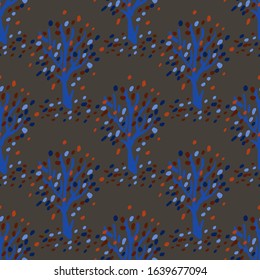 Abstract bright trendy floral pattern for fabric or paper, vector seamless pattern.