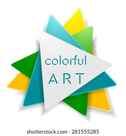 Abstract bright triangle logo design. Vector background