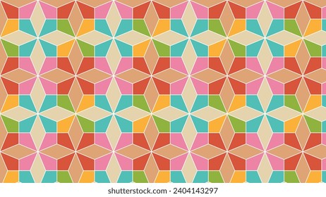 Resumen mosaicos triangulares brillantes patrón repetido en diferentes colores brillantes 