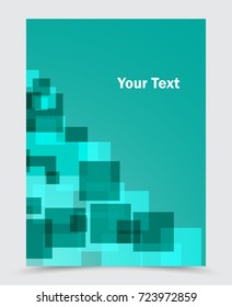 Abstract bright turquoise composition. Title background for brochure business cards. Vector illustration.