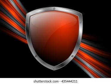 abstract bright vector background with colorful lines and shield. Eps10