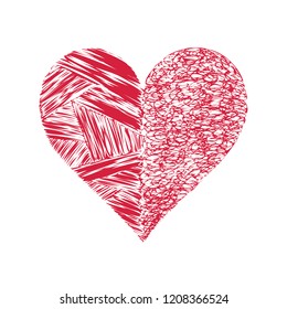 Abstract bright vector heart on white background
