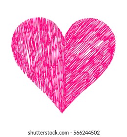 Abstract bright vector heart on white background