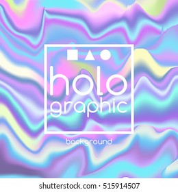 Abstract bright vector holographic background for trendy design