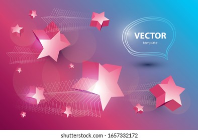 abstract bright vector template with volume stars