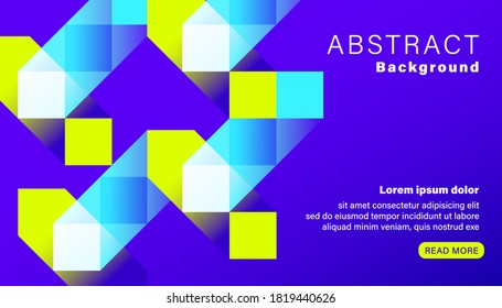 Abstract bright vivid blue square background. Landing page graphic background.