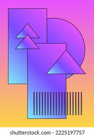 Abstract Bright Vivid Pop Art Minimalist Poster Artwork Background Template Modern Poster Wallpaper Card Flyer Design Gradient Colored Positive Poster Pattern