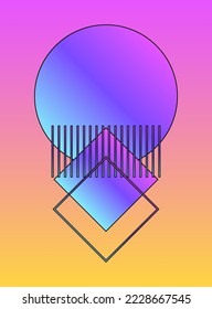 Abstract Bright Vivid Pop Art Minimalist Poster Artwork Background Template Modern Poster Wallpaper Card Flyer Design Gradient Colored Positive Poster Pattern