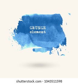 Abstract bright watercolor blob on white background. The color splashing in the paper. Hand drawn. Vector illustration.