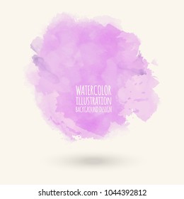 Abstract bright watercolor blob on white background. The color splashing in the paper. Hand drawn. Vector illustration.