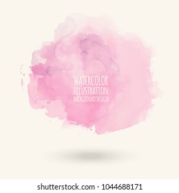 Abstract bright watercolor blob on white background. The color splashing in the paper. Hand drawn. Vector illustration.