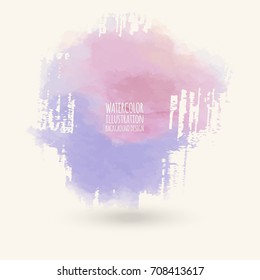 Abstract bright watercolor blob on white background. The color splashing in the paper. Hand drawn. Vector illustration.