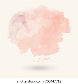 Abstract bright watercolor blob on white background. The color splashing in the paper. Hand drawn. Vector illustration.