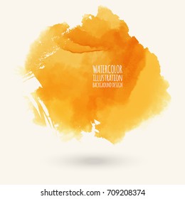 Abstract bright watercolor blob on white background. The color splashing in the paper. Hand drawn. Vector illustration.